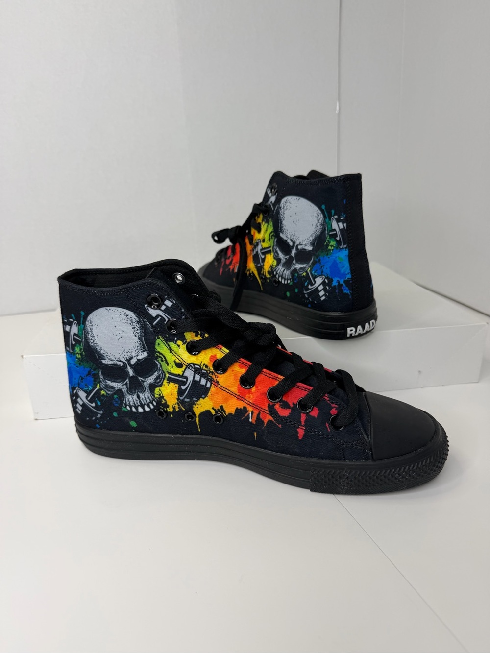 RAAD Shop Skull and Dumbbell High-Top Canvas  Unisex Sneaker